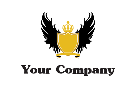 shield with crown and wings logo
