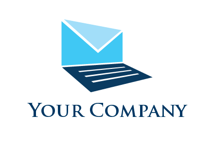 letter on laptop screen logo