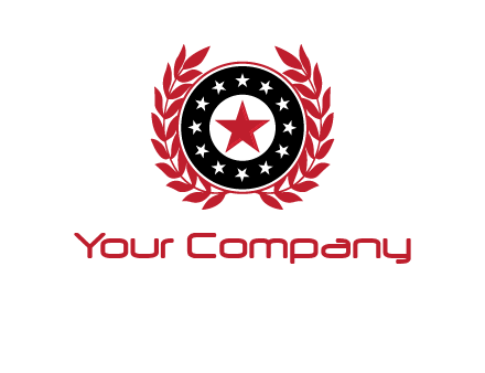 stars, leaves and circle security logo