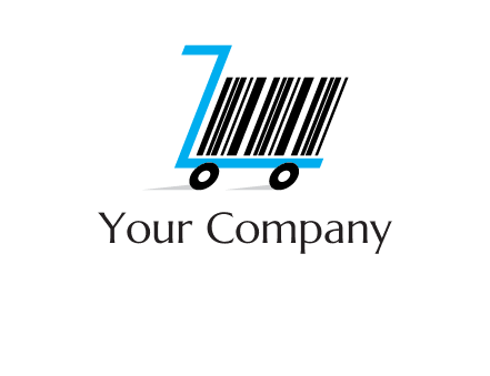 bar code shopping cart logo