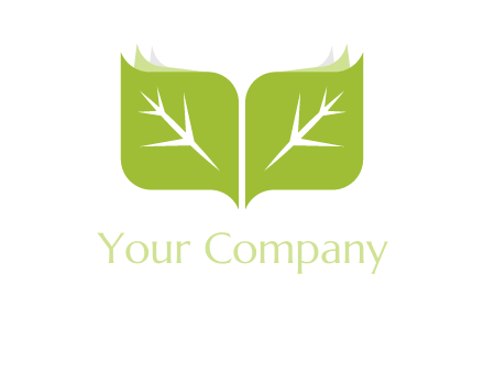 leaves with book icon