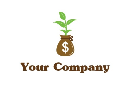 money bag with plant