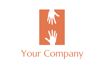 two hands reaching for one another to form an H