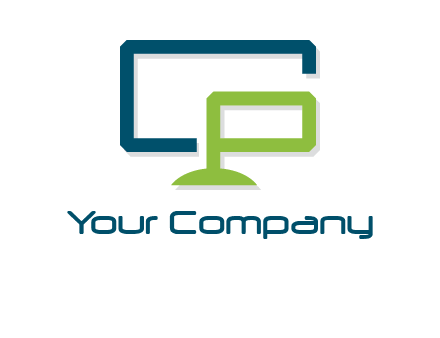 letters C and P forming a computer screen