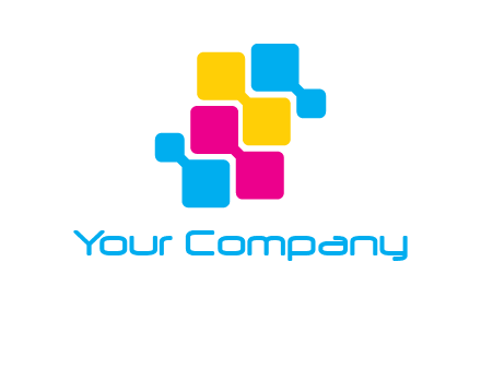 CMYK pixels stack printing logo