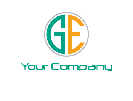 Letters GE are in a circle logo