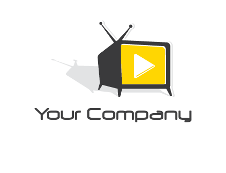 play button inside TV logo