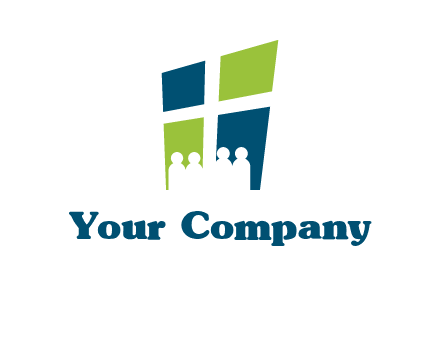 abstract people in front of window logo