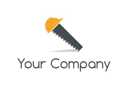 hat on hand saw construction logo
