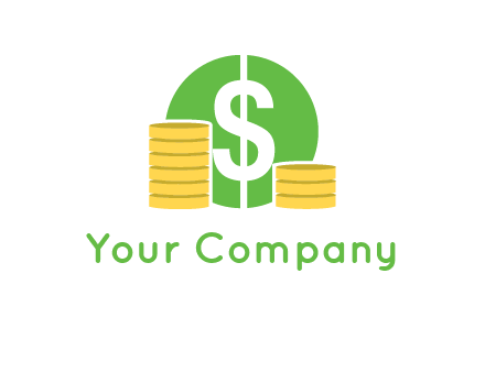 dollar sign inside circle with coins logo