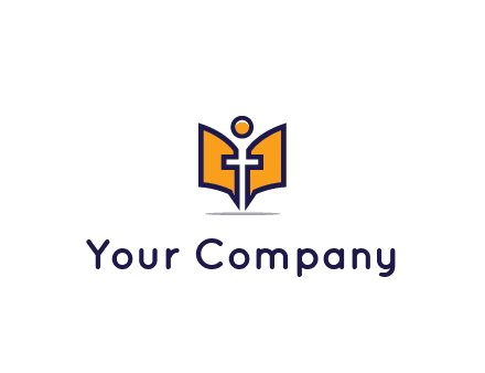 spirituality logo with Christian religious symbols like the Bible and cross