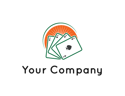 gambling logo with all aces of a card deck