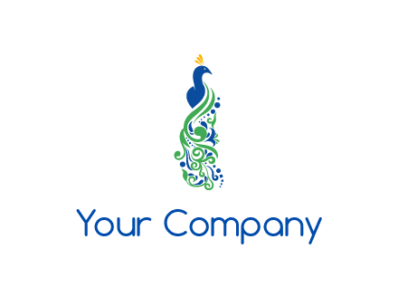 peacock illustration for beauty logo