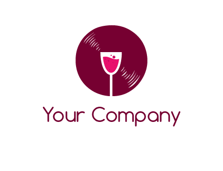 wine glass inside the disk logo