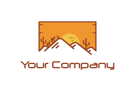 negative spacing mountains in desert background