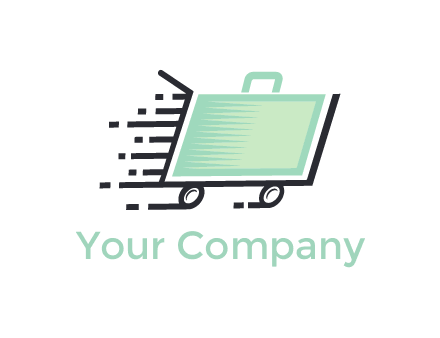 suitcase in shopping cart