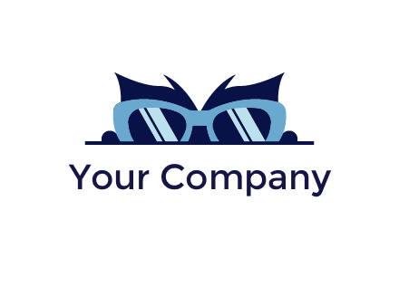 cat wearing big sunglasses hiding