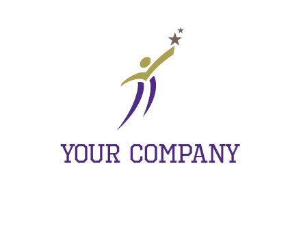 abstract people jumping to touch star graphics