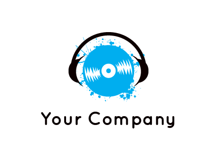 headphone around vinyl record