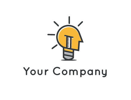 abstract face forming light bulb