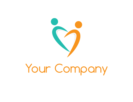 couple jumping in love forming heart symbol