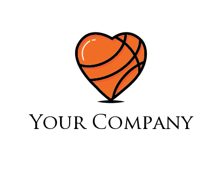 basketball pattern in heart