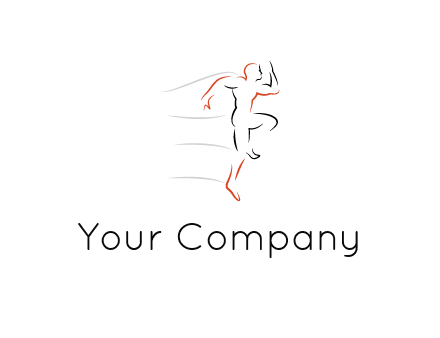 abstract line art man jogging 