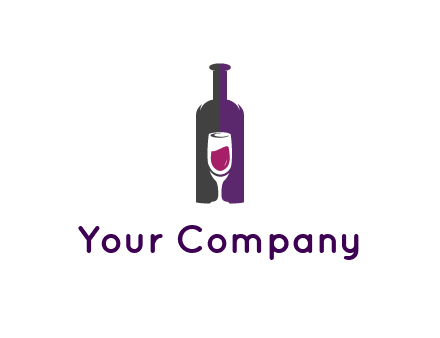 negative spacing wine glass in wine bottle