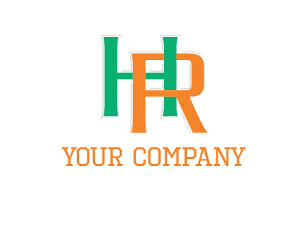 letter H and letter R intertwining with each other