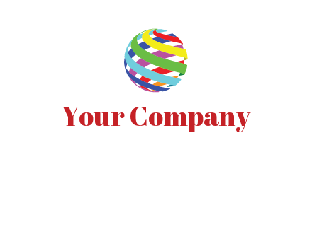 colorful ribbons wrapped in globe 