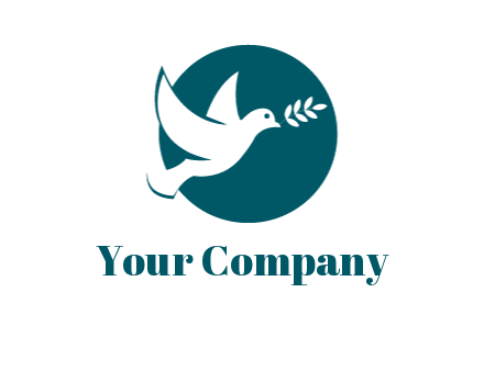 dove with leaves in circle