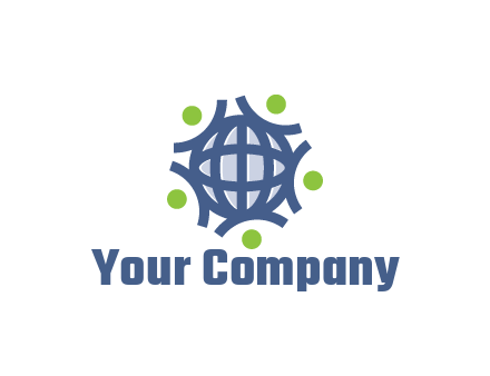 abstract figures around globe