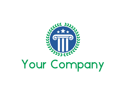 pillar with stars in circle with wreath