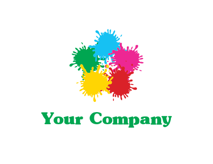 colorful paint splashes