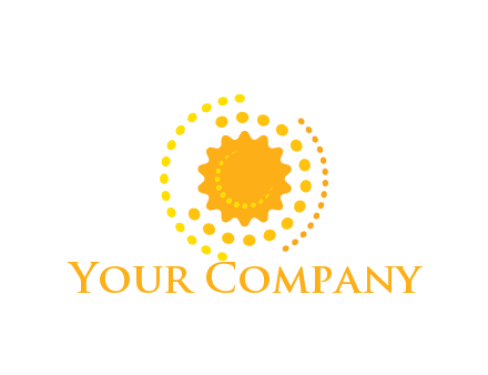 abstract sun with dotted pattern