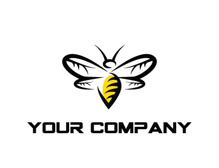 abstract bee animal logo