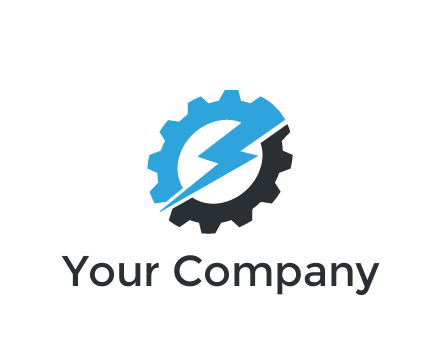 thunder bolt in gear engineering logo