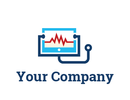 stethoscope with screen medical logo