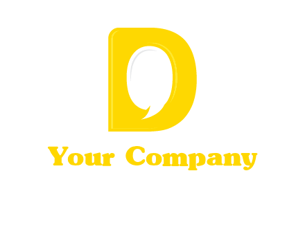 chat bubble inside letter d logo