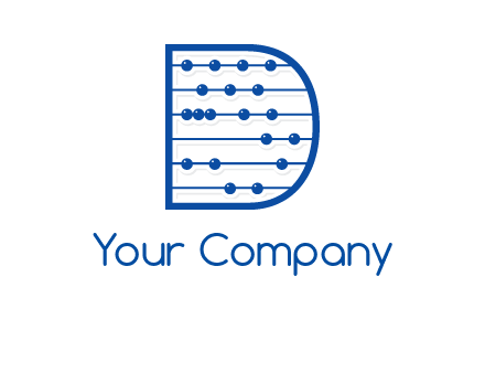 abacus inside letter d logo