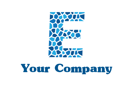 rock stones forming letter e logo