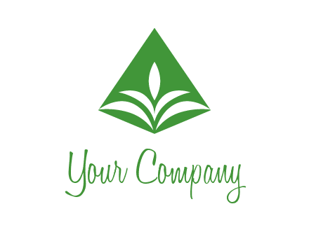 abstract plant in rhombus agriculture logo