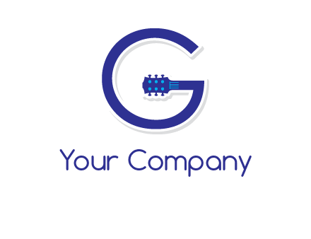 Guitar incorporated with letter g logo