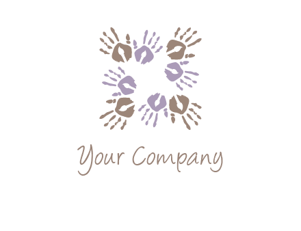 Hand print with artwork symbol