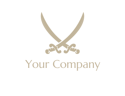 Letter V swords logo