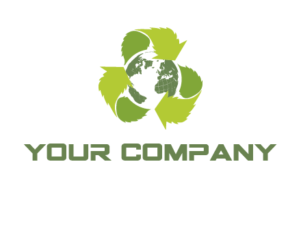 recycle leaf and globe logo