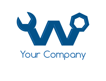 letter w wrench logo