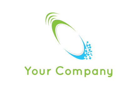 swooshes with pixels logo