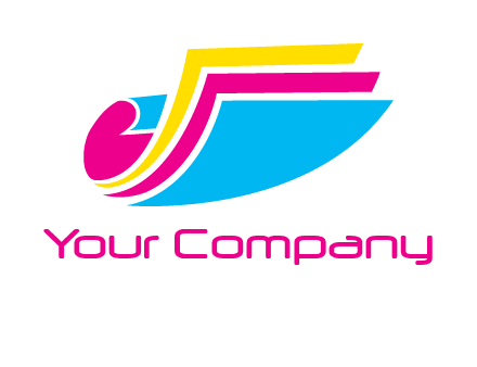 curvy colorful papers printing logo