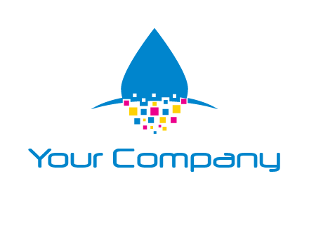 drop and pixels printing logo